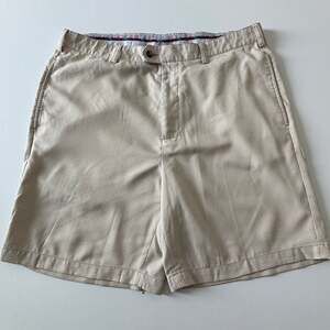 Donald Ross Men's Beige Gingham Check Casual Shorts 38